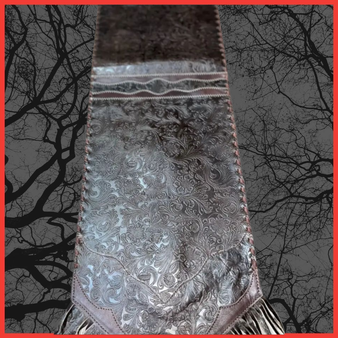 Brown Tooled Table Runner