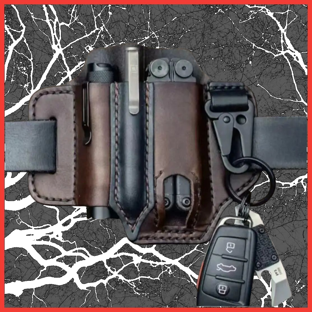 EDC Leather Case & Flashlight Tactical Pack