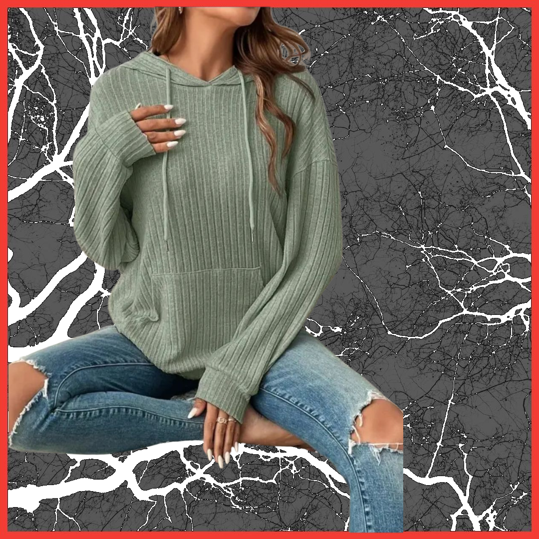 Rib Drawstring Hoodie