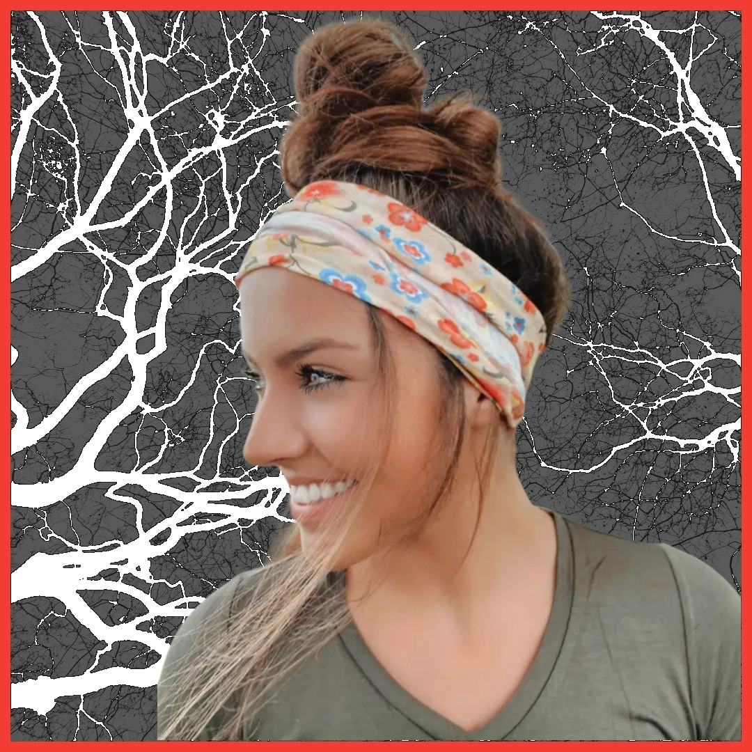 Ivory Floral Stretchy Headwrap
