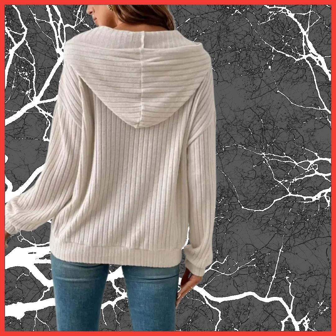 Rib Drawstring Hoodie