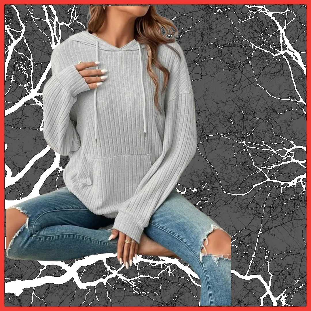 Rib Drawstring Hoodie