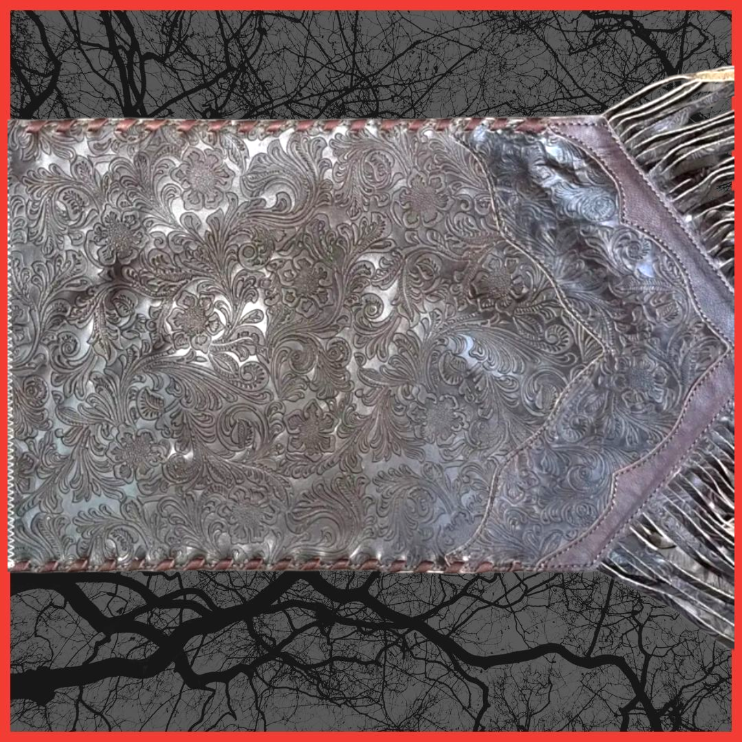 Brown Tooled Table Runner