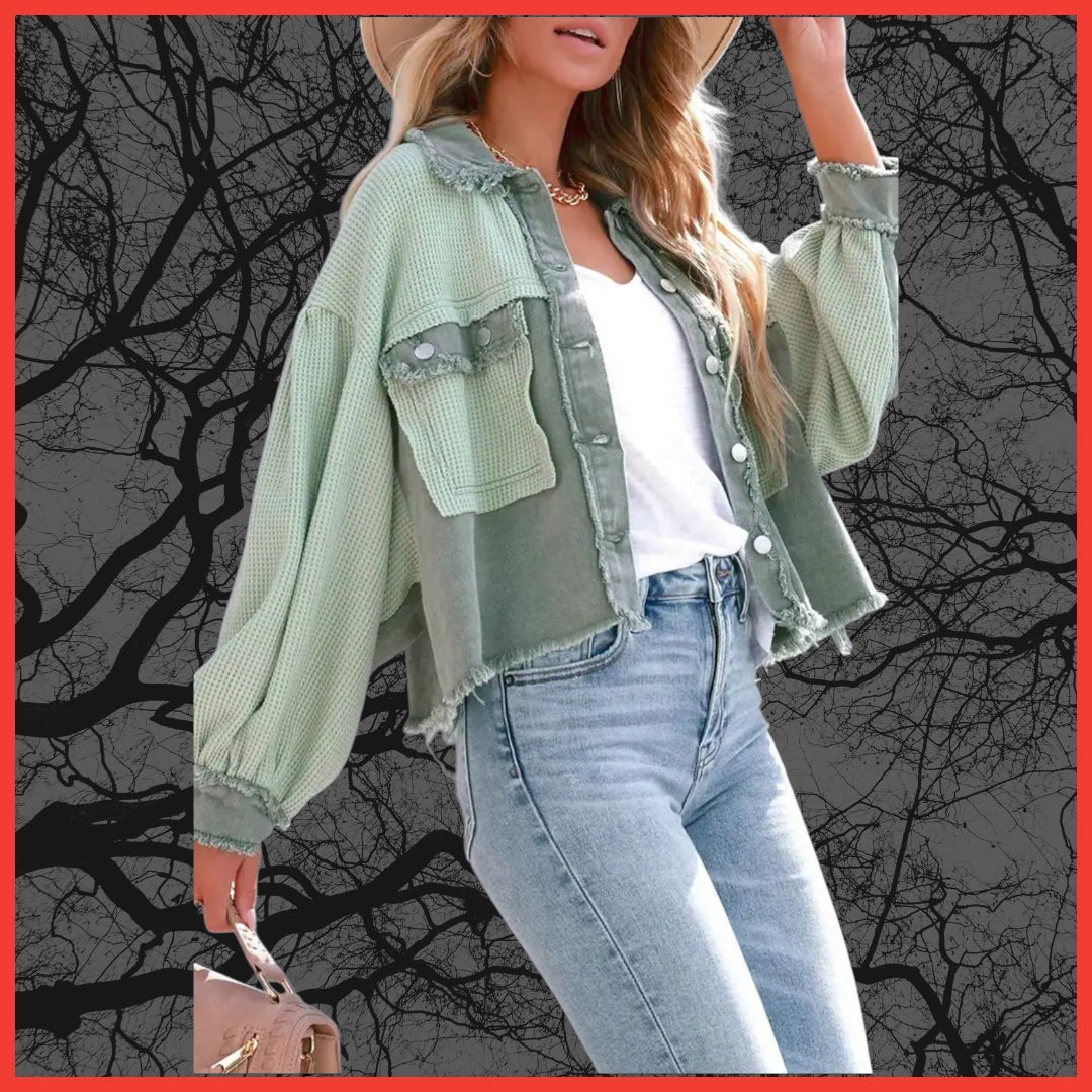 Knit Button Up Crop Shacket