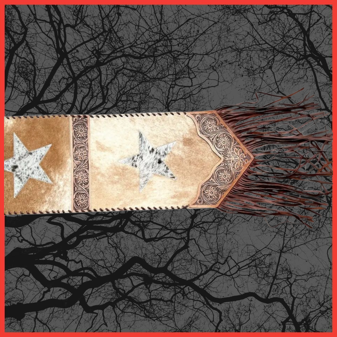 Stars Cowhide & Tooled Table Runner
