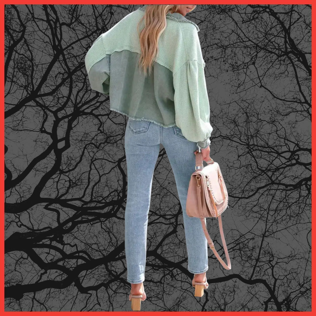 Knit Button Up Crop Shacket