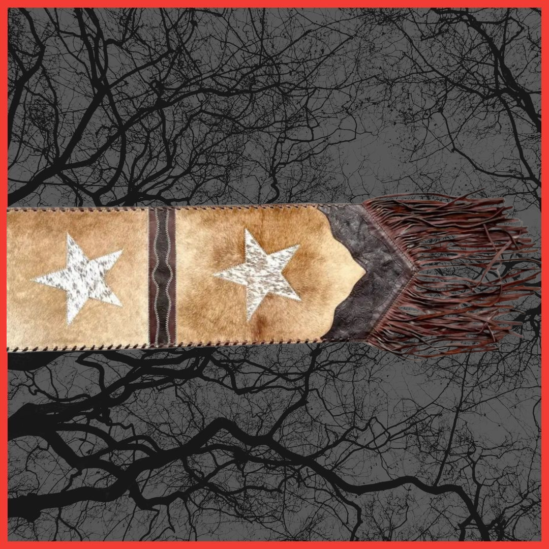 Stars Cowhide & Leather Table Runner