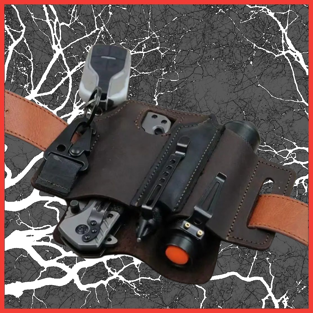 EDC Leather Case & Flashlight Tactical Pack