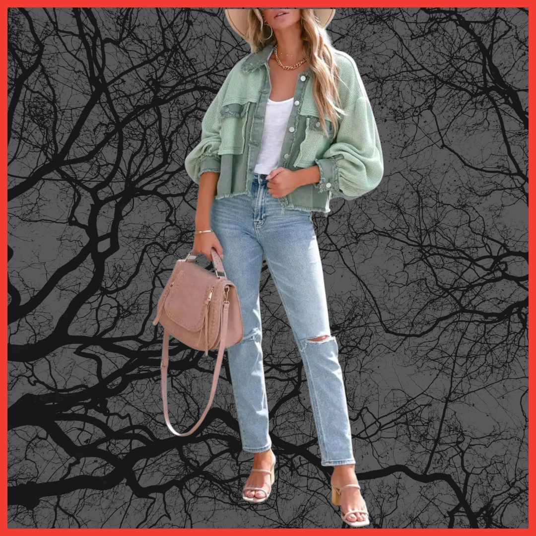Knit Button Up Crop Shacket