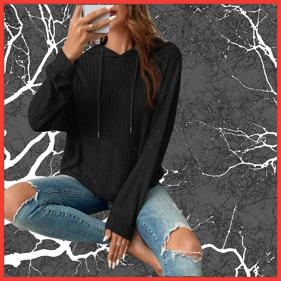 Rib Drawstring Hoodie